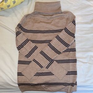 Banana Republic Tan & Navy Stripped Turtleneck